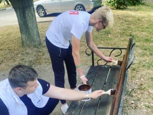 Молодогвардейцы привели в порядок лавочки во дворах города